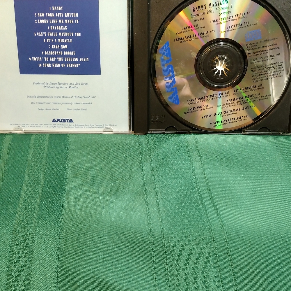Barry Manilow CD ( GREATEST HITS VOLUME 1 ) - Picture 3 of 3